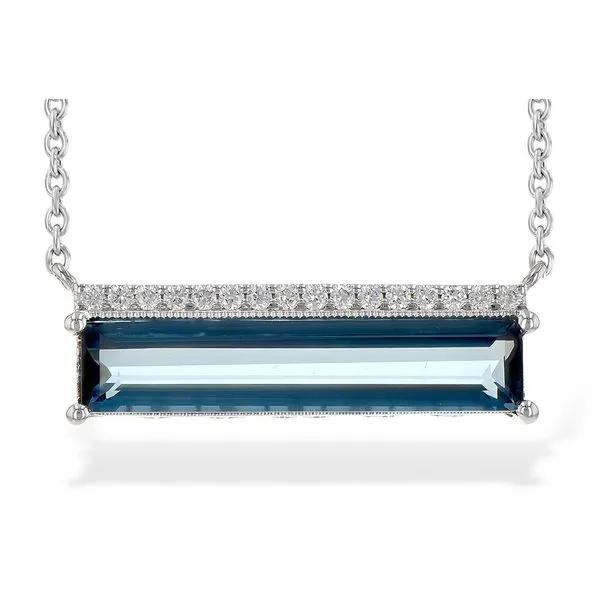 London Blue Topaz & Diamond Necklace Don's Jewelry & Design Washington, IA