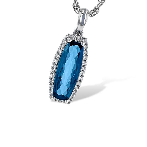14kt White Gold London Blue Topaz & Diamond Necklace Don's Jewelry & Design Washington, IA