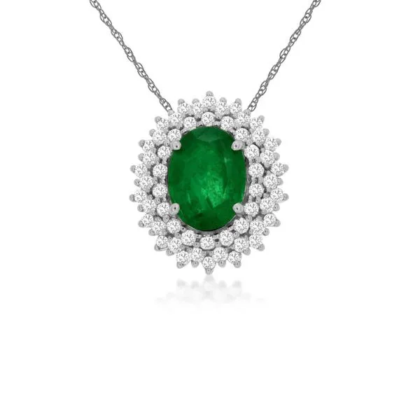 14kt White Gold Emerald Necklace Don's Jewelry & Design Washington, IA