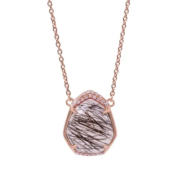 14kt Rose Gold Black Rutilated Quartz Necklace Don's Jewelry & Design Washington, IA