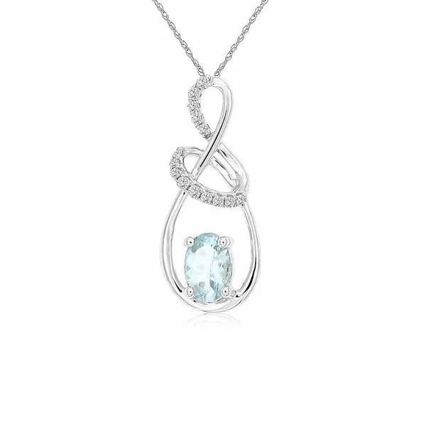 14kt White Gold Aquamarine Necklace Don's Jewelry & Design Washington, IA