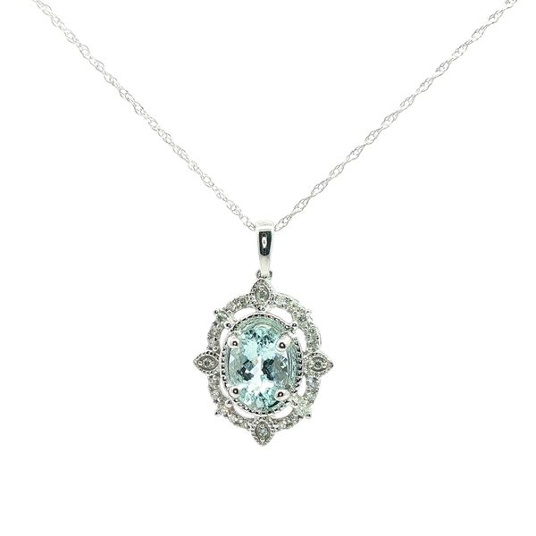 14kt White Gold Aquamarine Necklace Don's Jewelry & Design Washington, IA