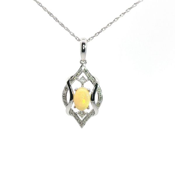 14kt White Gold Opal Necklace Don's Jewelry & Design Washington, IA
