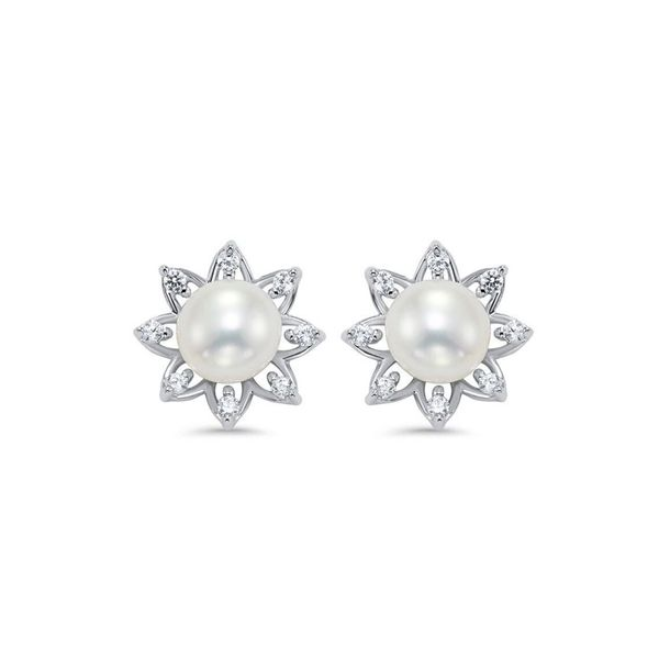 Sterling Silver Pearl & Crystal Earrings Don's Jewelry & Design Washington, IA