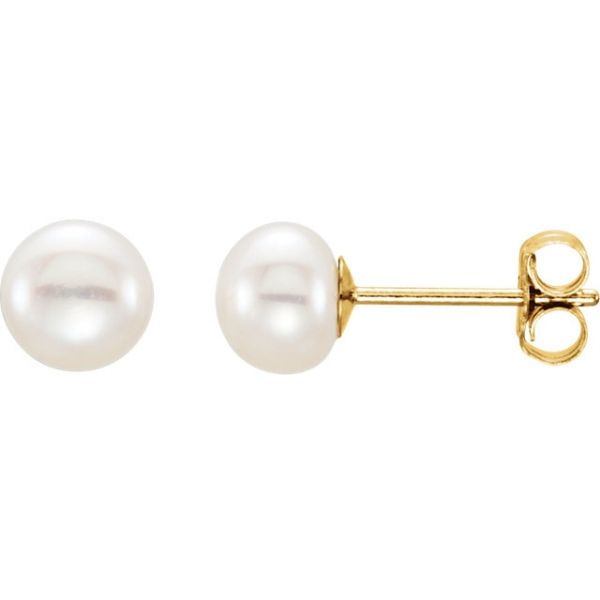 14kt Yellow Gold Pearl Stud Earrings Don's Jewelry & Design Washington, IA