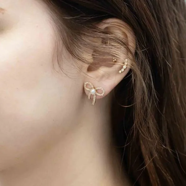 14kt Yellow Gold Pearl Earrings Image 3 Don's Jewelry & Design Washington, IA