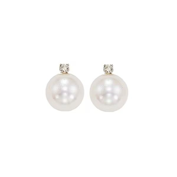 Pearl and Diamond Stud Earrings Don's Jewelry & Design Washington, IA