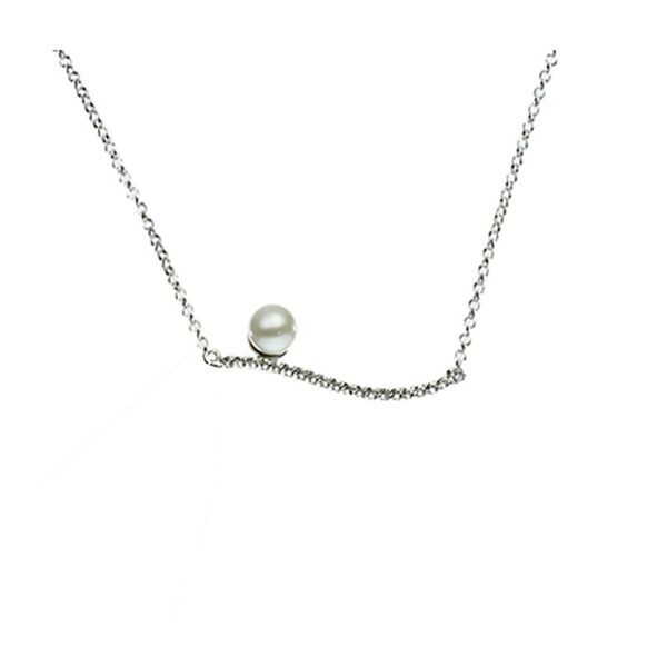 Sterling Silver Freshwater Pearl & White Topaz Necklace Don's Jewelry & Design Washington, IA