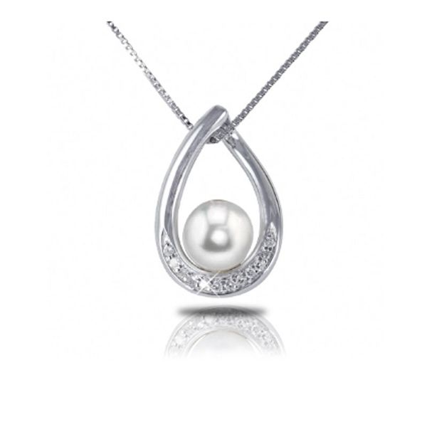 Sterling Silver Pearl & Diamond Necklace Don's Jewelry & Design Washington, IA