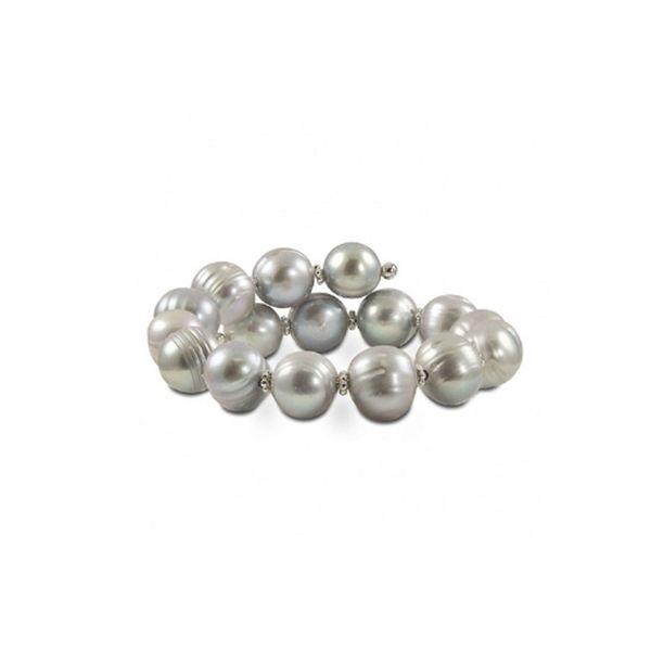 Sterling Silver 10mm Gray Freshwater Pearl Bangle Bracelet Don's Jewelry & Design Washington, IA