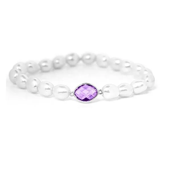 14kt White Gold Pearl & Amethyst Bracelet Don's Jewelry & Design Washington, IA