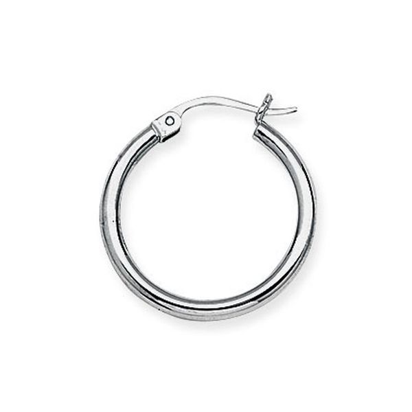 14kt White Gold Small Hoop Earrings Don's Jewelry & Design Washington, IA