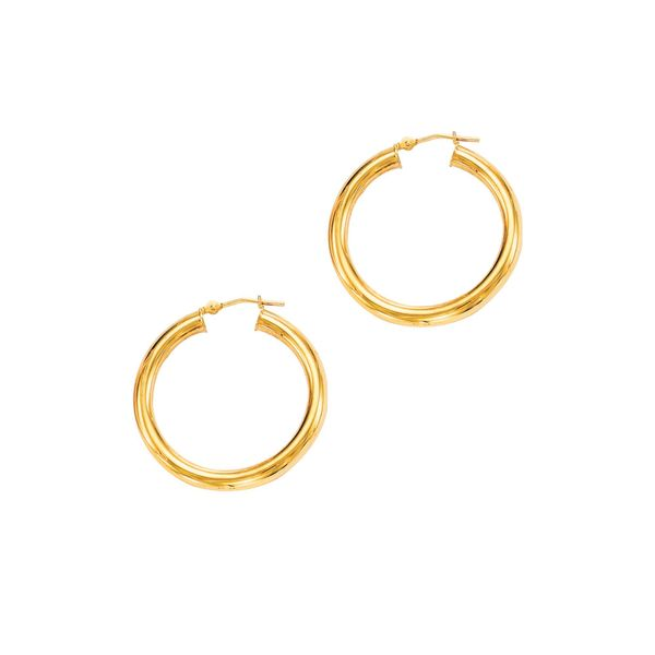 14kt Yellow Gold Medium Hoop Earrings Don's Jewelry & Design Washington, IA