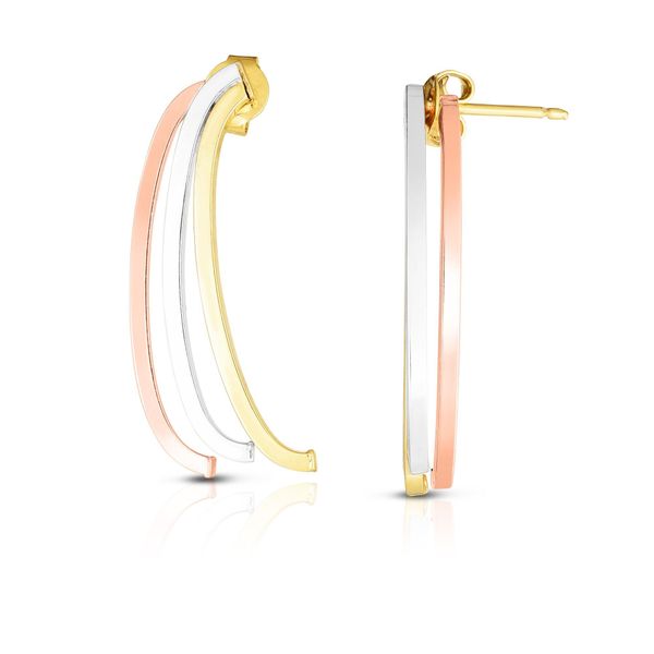 14kt Yellow, Rose, & White Gold Drop Earrings Don's Jewelry & Design Washington, IA