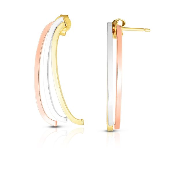 14kt White, Yellow, and Rose Gold Earrings Don's Jewelry & Design Washington, IA