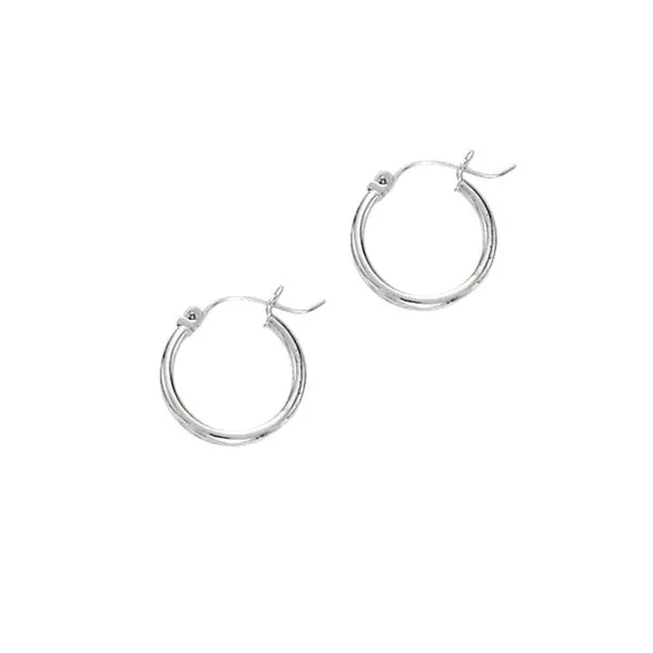 14kt White Gold Hoop Earrings Don's Jewelry & Design Washington, IA