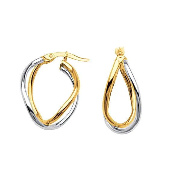 10kt Two Tone Hoop Earrings Don's Jewelry & Design Washington, IA