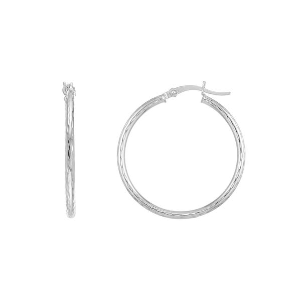 10kt White Gold Hoop Earrings Don's Jewelry & Design Washington, IA