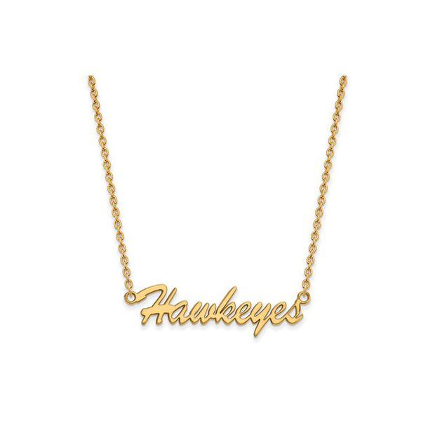 Yellow Gold Plate University of Iowa Hawkeye Necklace Don's Jewelry & Design Washington, IA