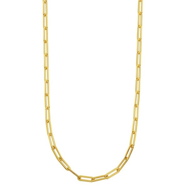 Yellow Gold Plate Paperclip Necklace Don's Jewelry & Design Washington, IA