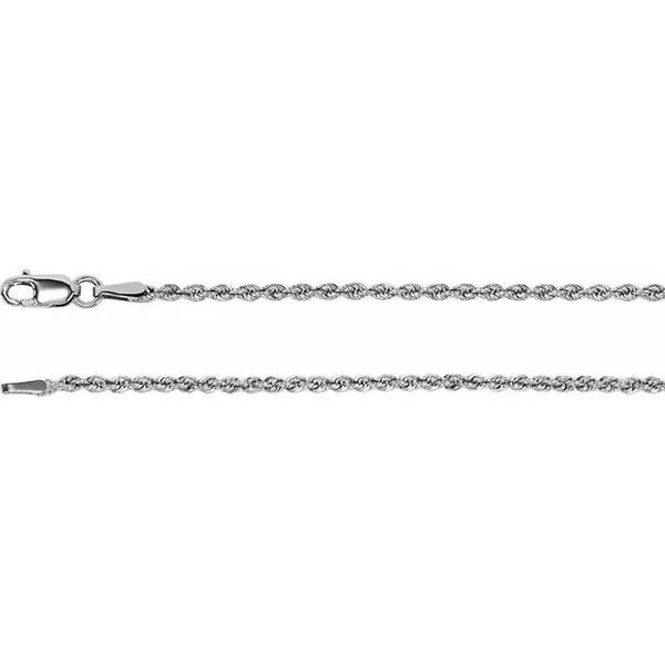 14kt White Gold Diamond Cut Rope Chain Don's Jewelry & Design Washington, IA