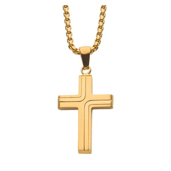 18kt Yellow Gold Plate Cross Necklace Don's Jewelry & Design Washington, IA