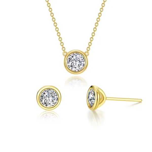 Bezel Set Necklace and Earrings Don's Jewelry & Design Washington, IA