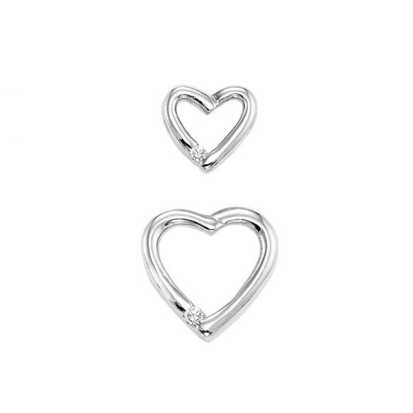 Sterling Silver Diamond Double Heart Necklace Don's Jewelry & Design Washington, IA