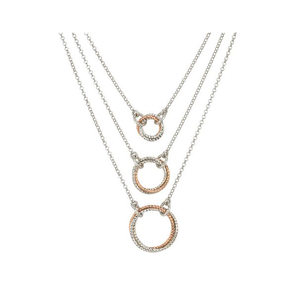 Sterling Silver & Rose Gold Plate Lariat Necklace Don's Jewelry & Design Washington, IA