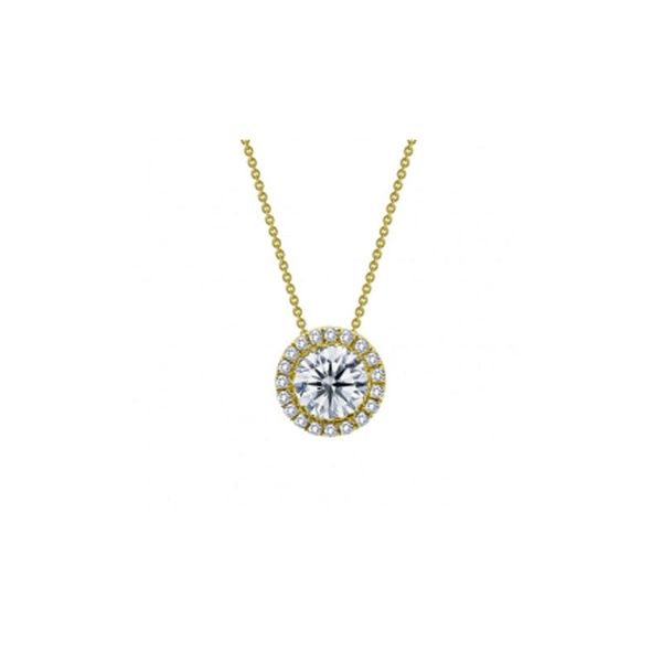 Yellow Gold Plated Sterling Silver Simulated Diamond Necklace Don's Jewelry & Design Washington, IA