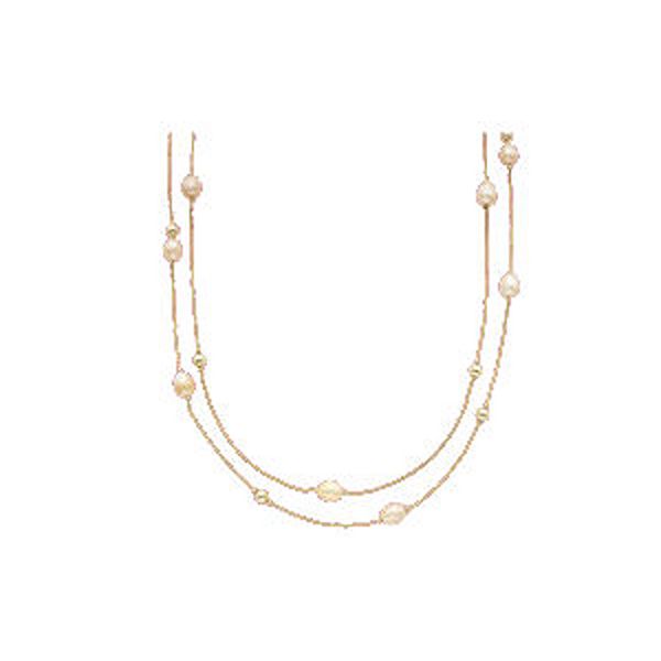 Yellow Gold Plated Pink Pearl Necklace Don's Jewelry & Design Washington, IA