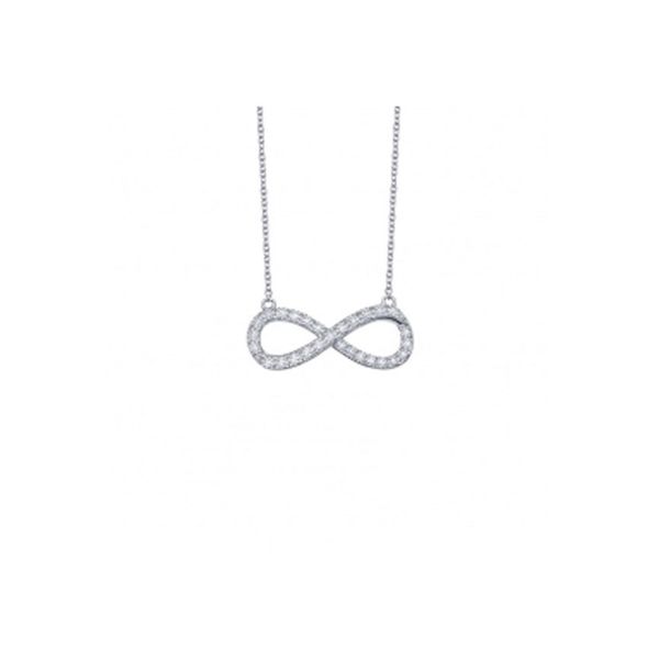Sterling Silver Simulated Diamond Infinity Necklace Don's Jewelry & Design Washington, IA