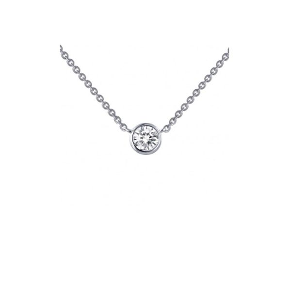 Sterling Silver Simulated Diamond Bezel Necklace Don's Jewelry & Design Washington, IA