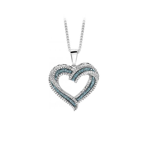Sterling Silver Blue Diamond Heart Necklace Don's Jewelry & Design Washington, IA