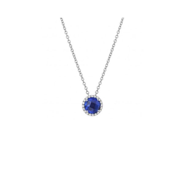 Sterling Silver Lab Grown Sapphire & Simulated Diamond Necklace Don's Jewelry & Design Washington, IA