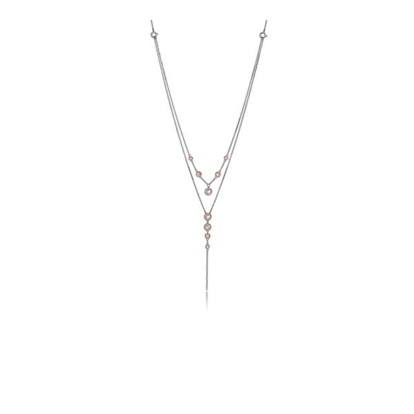 Sterling Silver & Rose Gold Layered CZ Necklace Don's Jewelry & Design Washington, IA