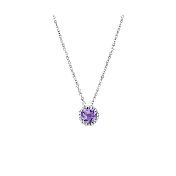 Sterling Silver Amethyst & Simulated Diamond Necklace Don's Jewelry & Design Washington, IA