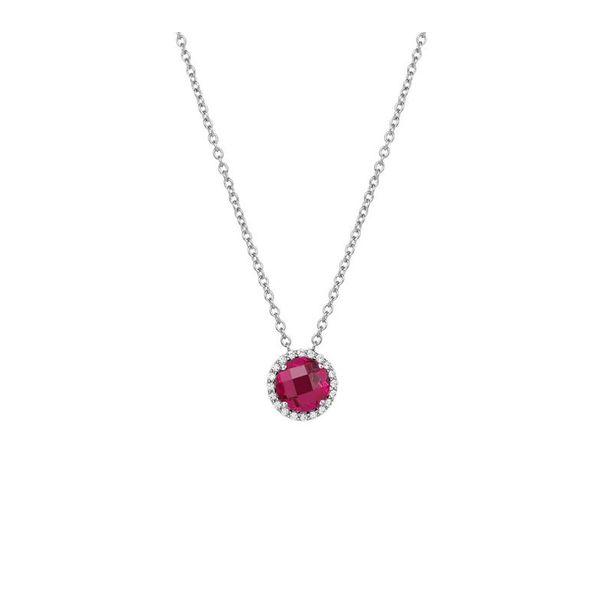 Sterling Silver Lab Grown Ruby & Simulated Diamond Necklace Don's Jewelry & Design Washington, IA