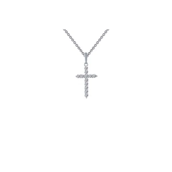 Sterling Silver Simulated Diamond Cross Necklace Don's Jewelry & Design Washington, IA