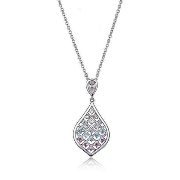 Sterling Silver CZ, Blue Topaz, & Amethyst Necklace Don's Jewelry & Design Washington, IA
