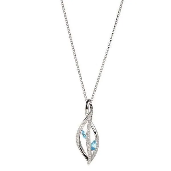 Sterling Silver Blue Topaz & CZ Necklace Don's Jewelry & Design Washington, IA