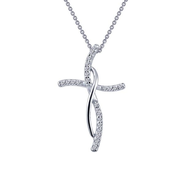 Sterling Silver Lafonn Simulated Diamond Pear Necklace Don's Jewelry & Design Washington, IA
