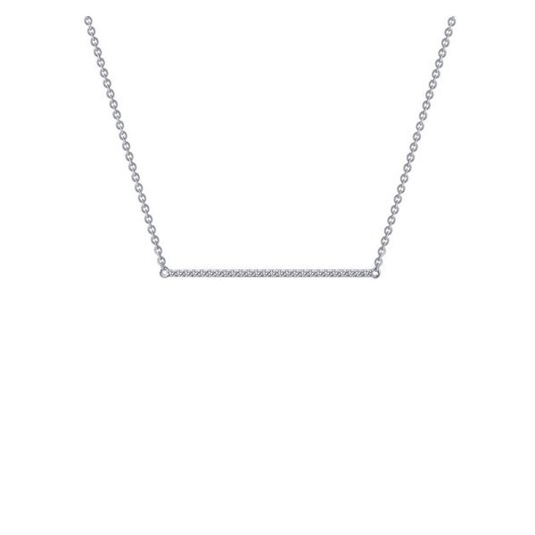 Sterling Silver Simulated Diamond Bar Necklace Don's Jewelry & Design Washington, IA
