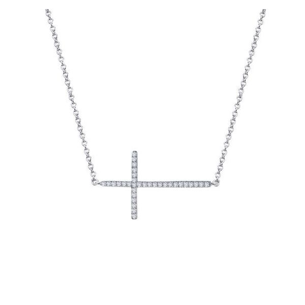 Sterling Silver Simulated Diamond Cross Necklace Don's Jewelry & Design Washington, IA
