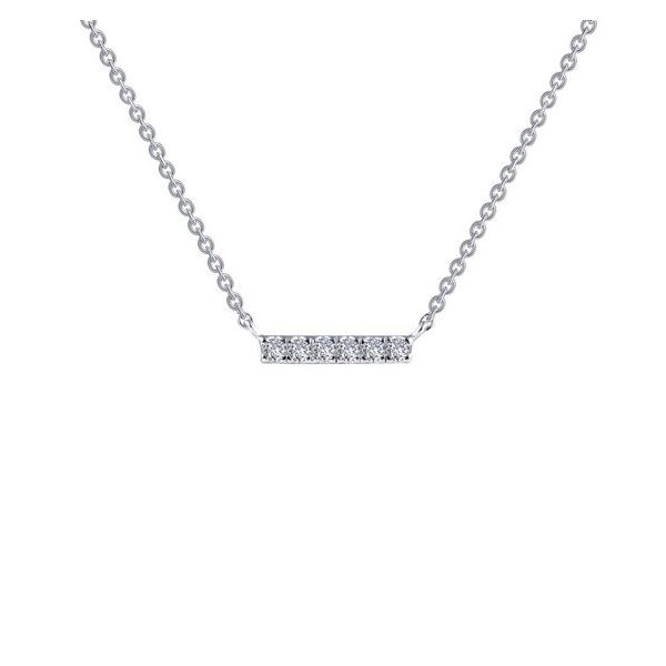 Sterling Silver Mini Simulated Diamond Bar Necklace Don's Jewelry & Design Washington, IA