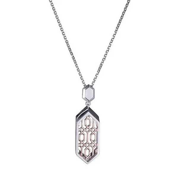 Sterling Silver & Rose Gold Plate Drop Necklace Don's Jewelry & Design Washington, IA