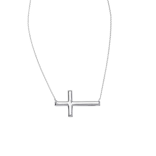 Sterling Silver Sideways Cross Necklace Don's Jewelry & Design Washington, IA