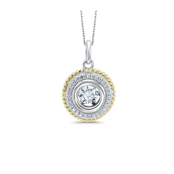 Sterling Silver & Yellow Gold Plate CZ Necklace Don's Jewelry & Design Washington, IA