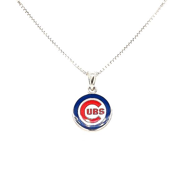 Sterling Silver Cubs Pendant Image 2 Don's Jewelry & Design Washington, IA