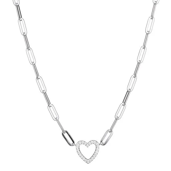 Sterling Silver Paperclip Heart Necklace Don's Jewelry & Design Washington, IA